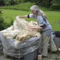Preparing fleece for washing outdoors